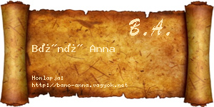 Bánó Anna névjegykártya