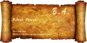 Bánó Anna névjegykártya