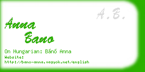 anna bano business card